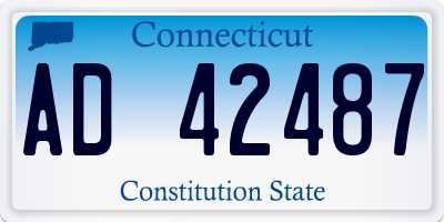 CT license plate AD42487