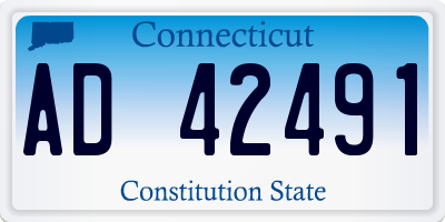 CT license plate AD42491