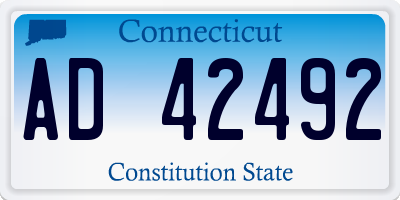 CT license plate AD42492