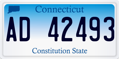 CT license plate AD42493