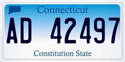 CT license plate AD42497