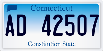 CT license plate AD42507