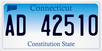 CT license plate AD42510