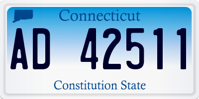 CT license plate AD42511