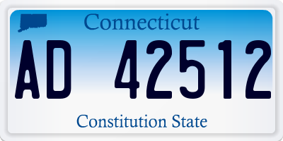 CT license plate AD42512