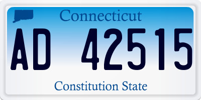 CT license plate AD42515