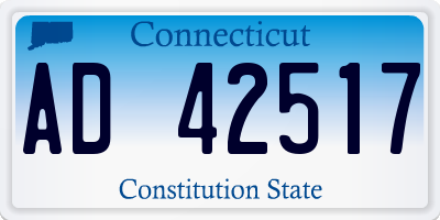 CT license plate AD42517