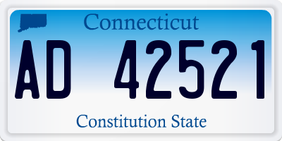 CT license plate AD42521