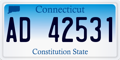 CT license plate AD42531