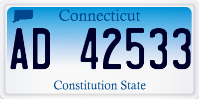 CT license plate AD42533