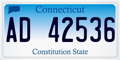 CT license plate AD42536