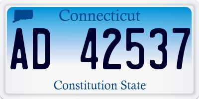 CT license plate AD42537