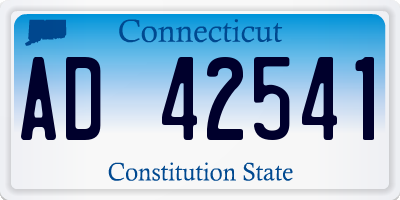CT license plate AD42541