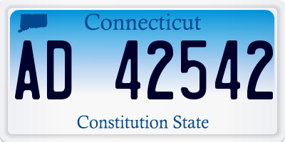CT license plate AD42542