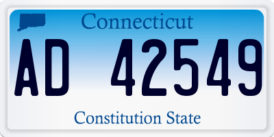 CT license plate AD42549
