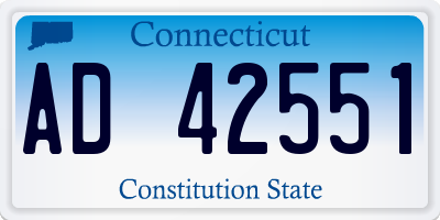 CT license plate AD42551