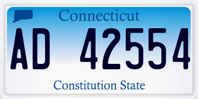 CT license plate AD42554