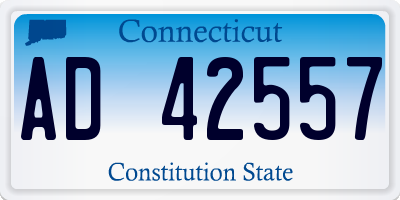 CT license plate AD42557
