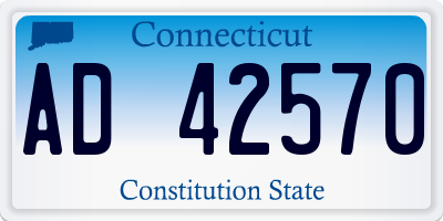 CT license plate AD42570