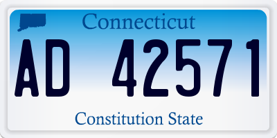 CT license plate AD42571