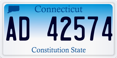 CT license plate AD42574