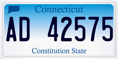 CT license plate AD42575