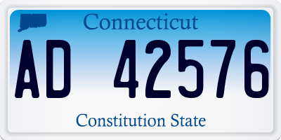 CT license plate AD42576