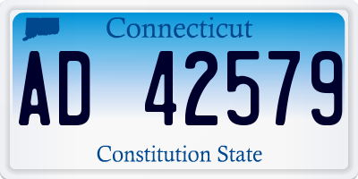 CT license plate AD42579