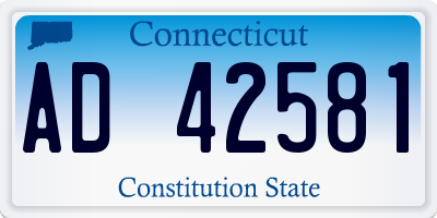 CT license plate AD42581