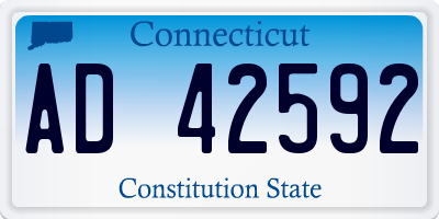 CT license plate AD42592