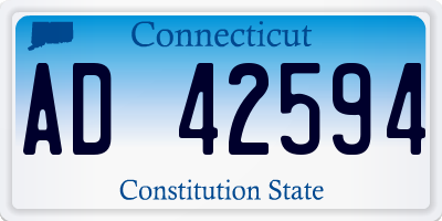 CT license plate AD42594