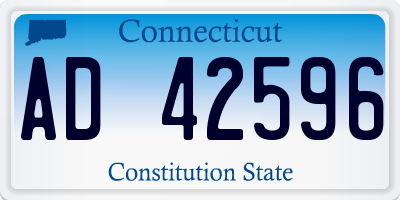 CT license plate AD42596