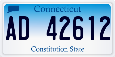 CT license plate AD42612