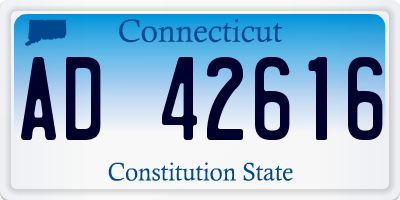 CT license plate AD42616