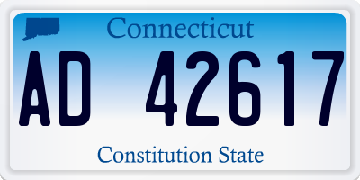 CT license plate AD42617