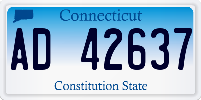 CT license plate AD42637