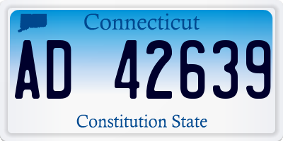 CT license plate AD42639