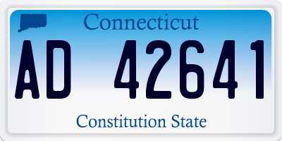 CT license plate AD42641