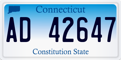 CT license plate AD42647