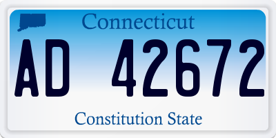 CT license plate AD42672
