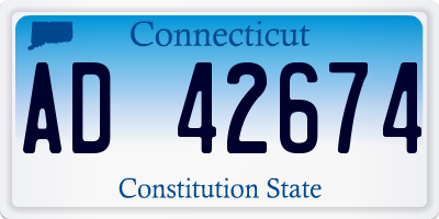 CT license plate AD42674