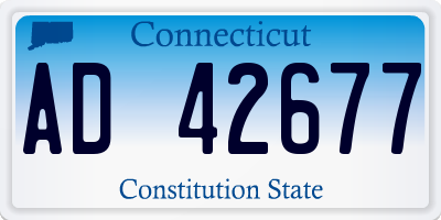 CT license plate AD42677