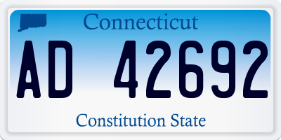 CT license plate AD42692