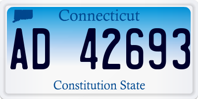 CT license plate AD42693