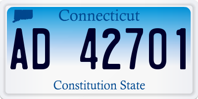 CT license plate AD42701