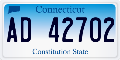 CT license plate AD42702