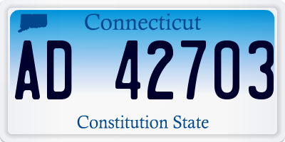 CT license plate AD42703