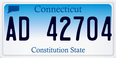 CT license plate AD42704