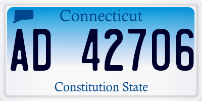 CT license plate AD42706