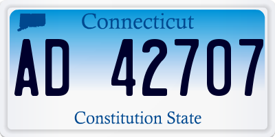CT license plate AD42707